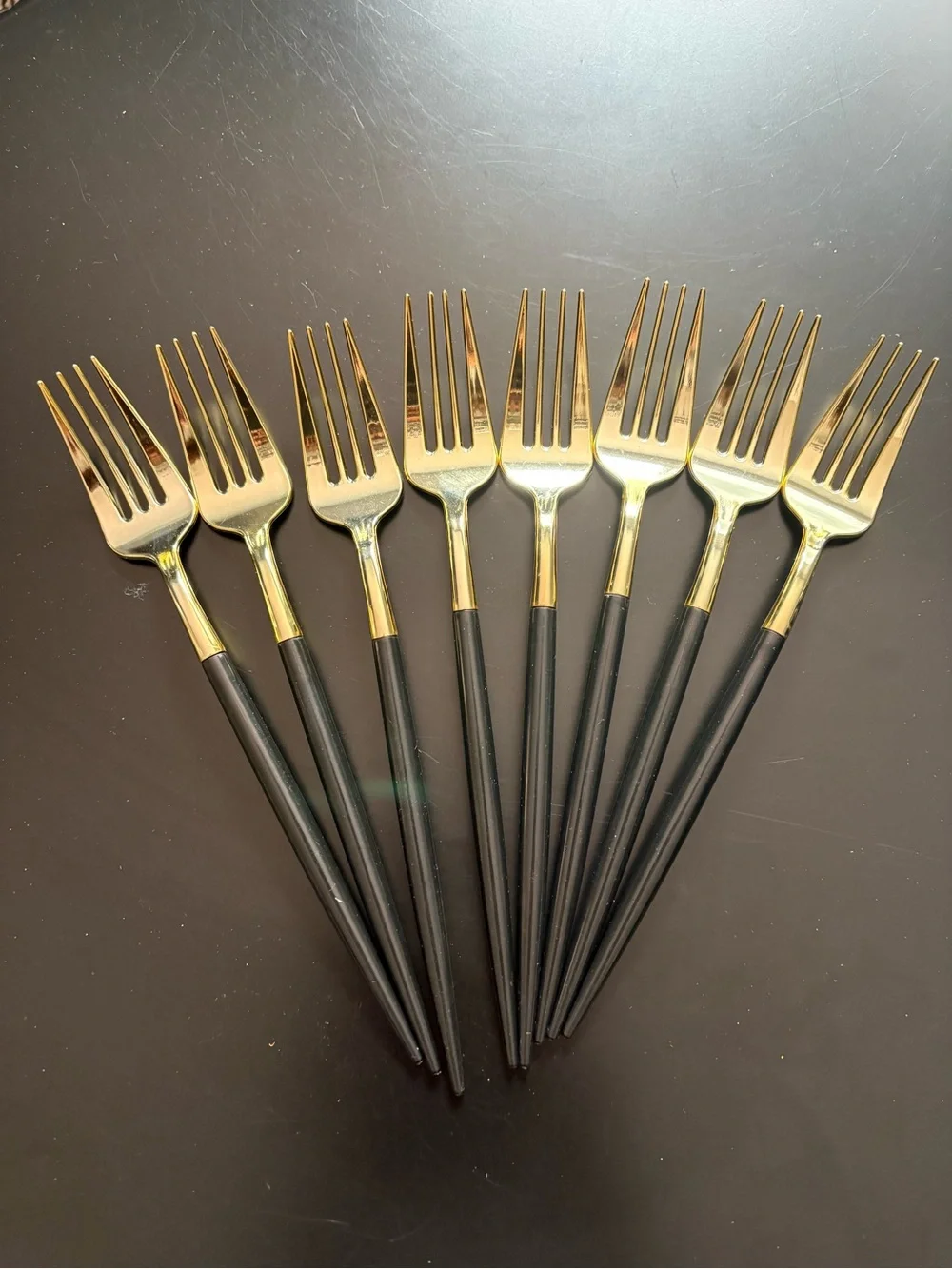 Elegant 50 piece Black & Gold cutlery set